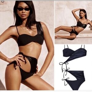 Beach Bunny x Chanel Iman Black Swim Set